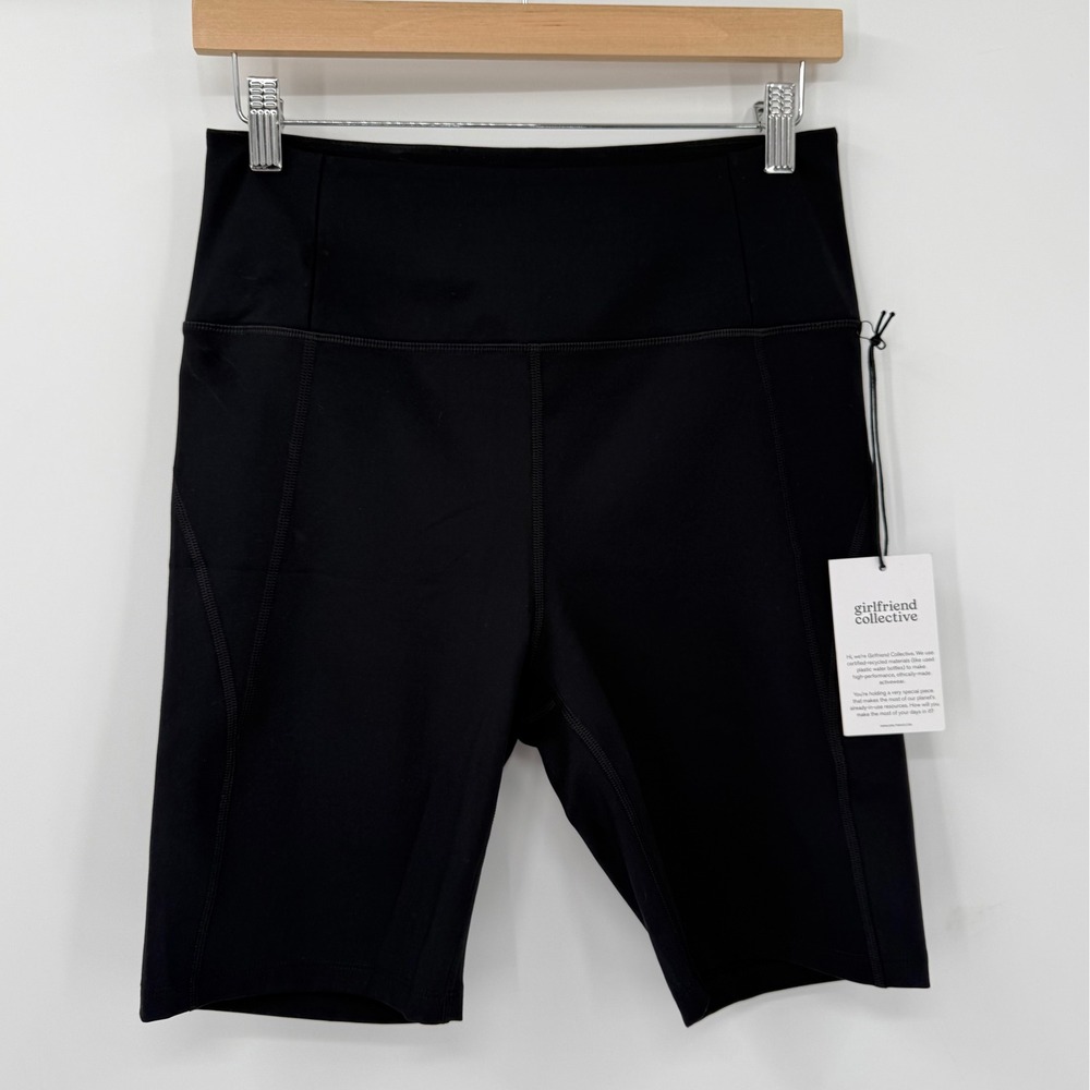 NWT Girlfriend Collective High Rise Compressive Bike Shorts Black Women Large